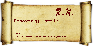 Rasovszky Martin névjegykártya